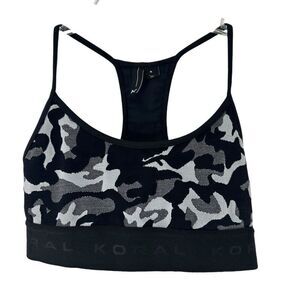 KORAL Sportsbra Black Camouflage Racerback Wireless Size M Active Wear Bra USA